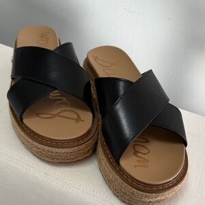 Sam Edelman Black and Sand Espadrille Sandals